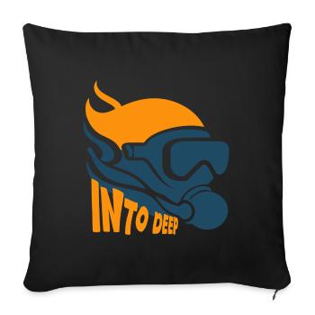 Diving Into Deep Scuba Diver Diving School - Sofa pillow with filling 45cm x 45cm - black - Front