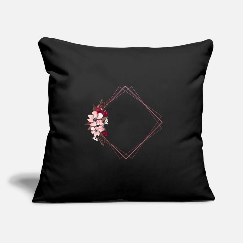 Flowers in Rectangular Frame / Pink Tones Sofa pillow with filling 45cm x 45cm