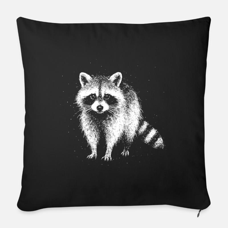 Kleiner Waschbär - Sofakissen mit Füllung 45 x 45 cm - Schwarz