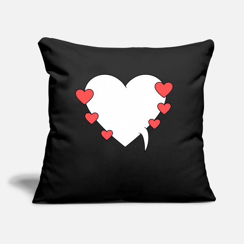 Bulle de dialogue avec des cœurs Coussin et housse de 45 x 45 cm