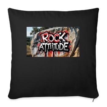 graffiti marqu ROCK ATTITUDE 3 - Coussin et housse de 45 x 45 cm - noir - Devant