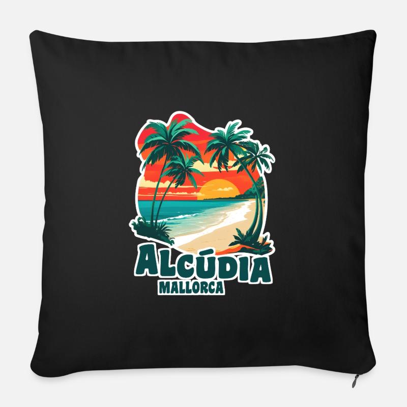 Alcudia Mallorca - Sofakissen mit Füllung 45 x 45 cm - Schwarz