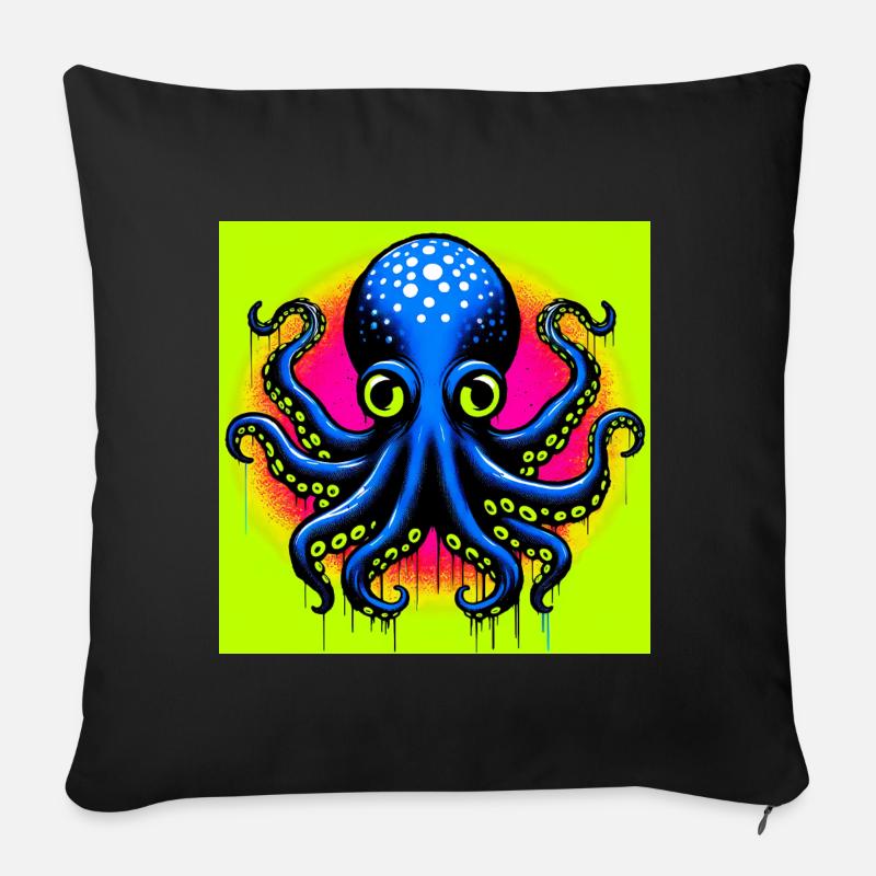 Krake - Sofakissen mit Füllung 45 x 45 cm - Schwarz
