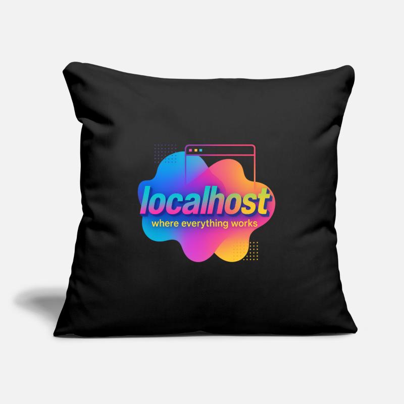 Localhost Colorful Graphic Tee for Developers Sofa pillow with filling 45cm x 45cm