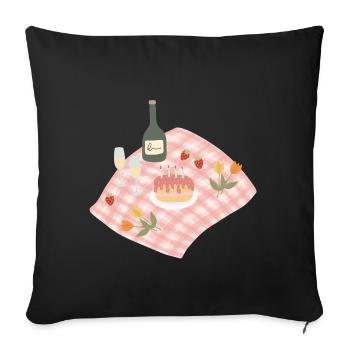 Feier Picknick Party Design - Sofakissen mit Füllung 45 x 45 cm - Schwarz - Vorne