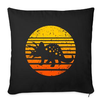 Prehistoric Dino Sunset Illustration - Sofa pillow with filling 45cm x 45cm - black - Front