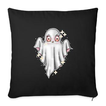 Illustration mignonne de fantôme lumineux - Coussin et housse de 45 x 45 cm - noir - Devant