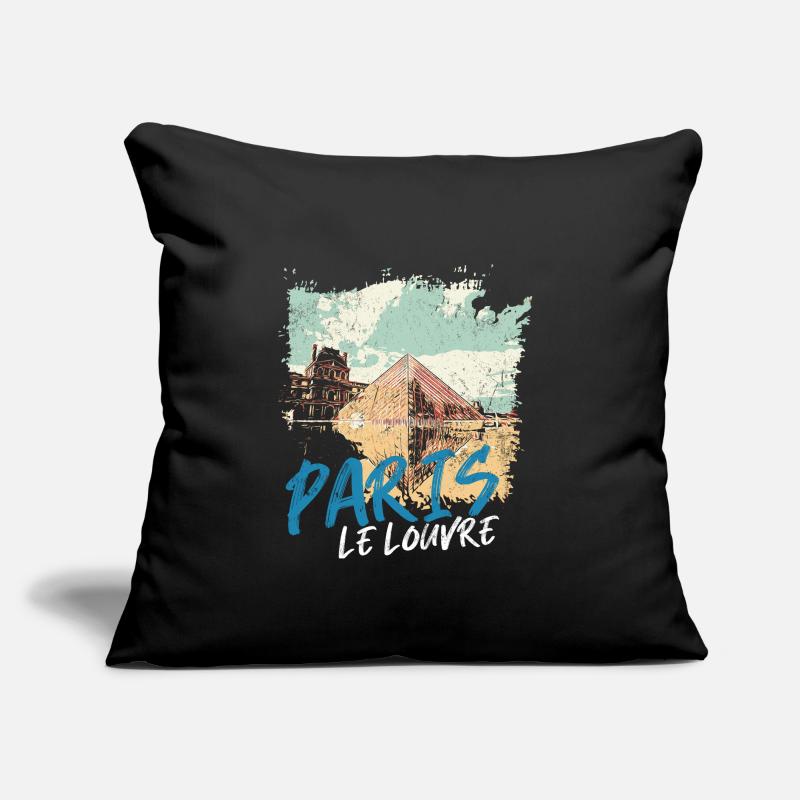 Pyramide du Louvre et Monuments de Paris Coussin et housse de 45 x 45 cm