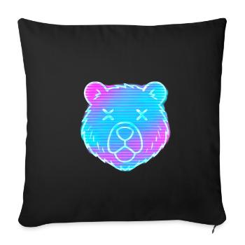 Neon Bärenkopf Gradient - Sofakissen mit Füllung 45 x 45 cm - Schwarz - Vorne