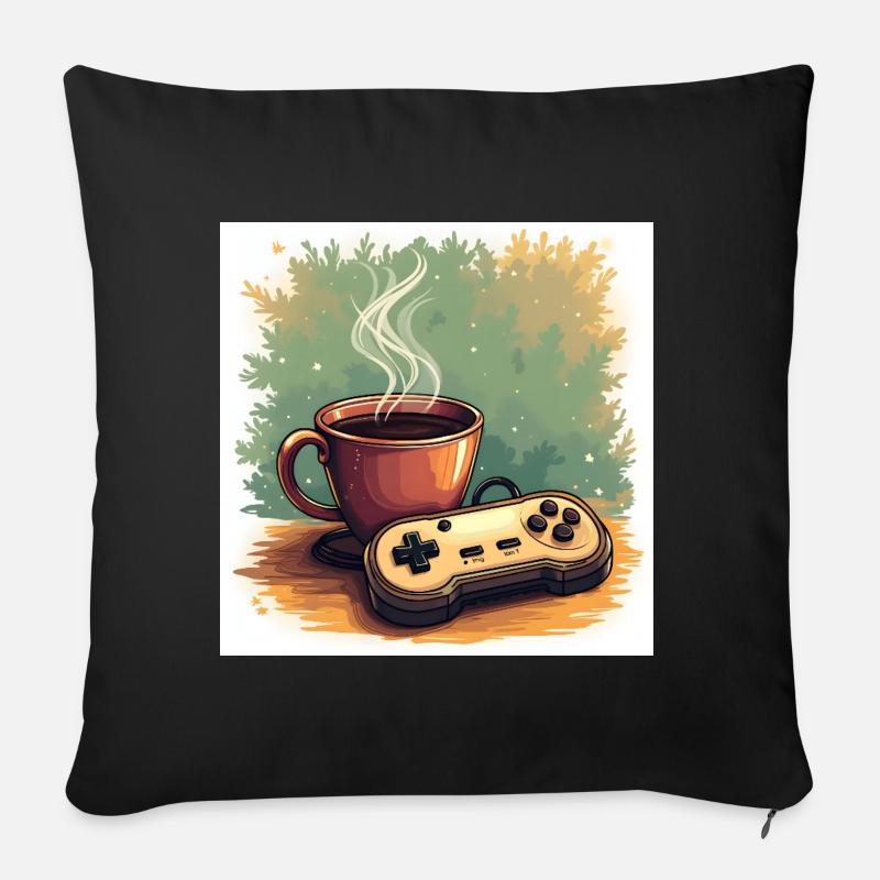 Caffeine & Campaigns - Sofakissen mit Füllung 45 x 45 cm - Schwarz