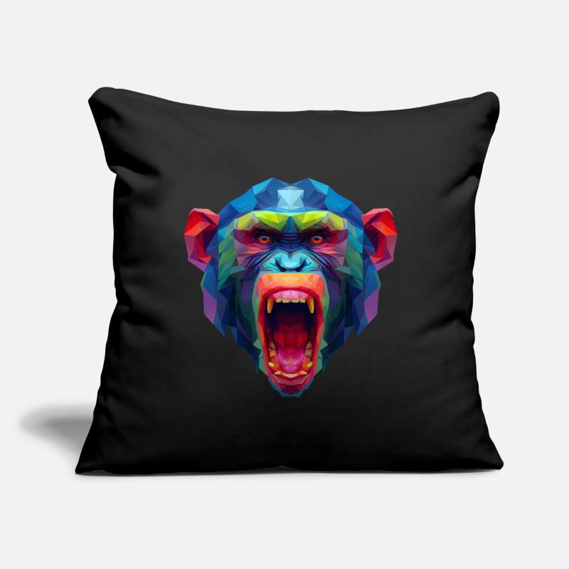 Colorful polygon monkey head Sofa pillow with filling 45cm x 45cm
