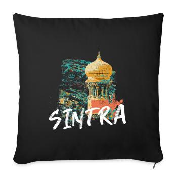 Tour mauresque Monserrate Sintra illustration - Coussin et housse de 45 x 45 cm - noir - Devant