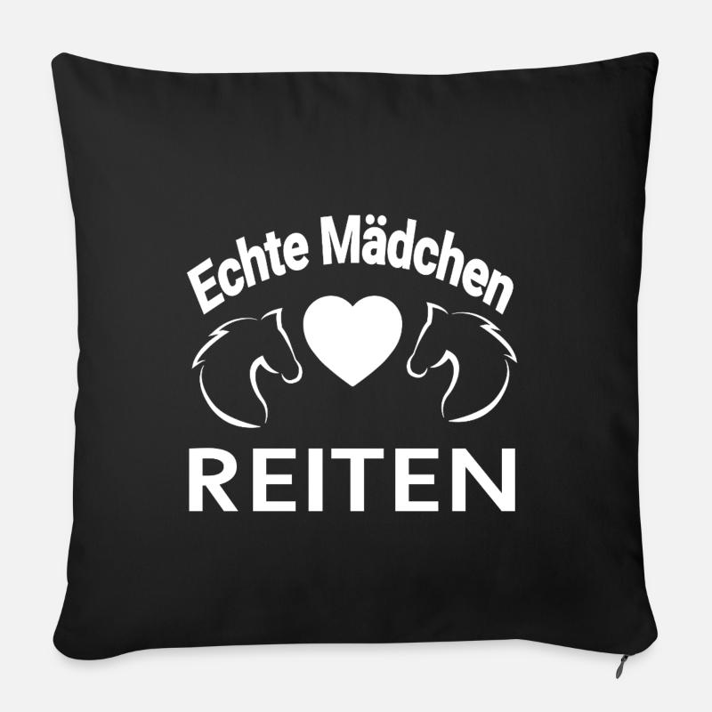 Pferde - Sofakissen mit Füllung 45 x 45 cm - Schwarz