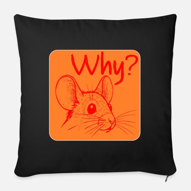 Why Mouse Irritation - Sofa pillow with filling 45cm x 45cm - black