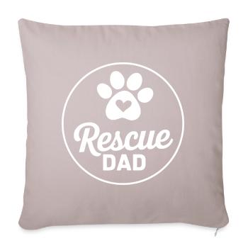 Papa chien de sauvetage - Coussin et housse de 45 x 45 cm - taupe clair - Devant