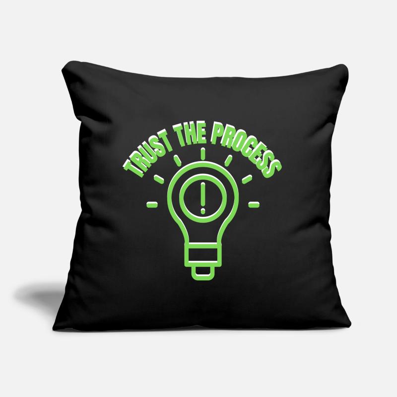 Inspirational "Trust The Process" Light Bulb Graph Sofa pillow with filling 45cm x 45cm