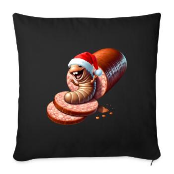 Salami Made Santa Caricature - Sofa pillow with filling 45cm x 45cm - black - Front