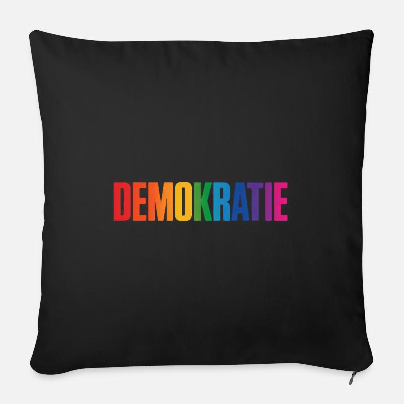 Demokratie - Cool Pride Logo - Sofakissen mit Füllung 45 x 45 cm - Schwarz