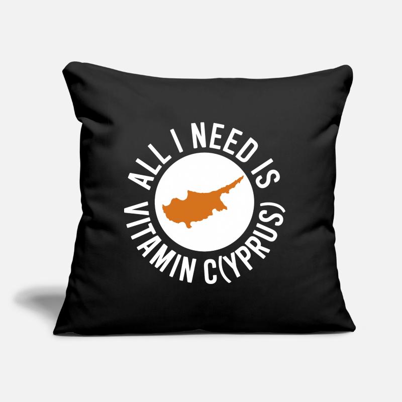 Chypre Tout ce dont j’ai besoin, c’est de vitamines Chypre Drapeau chypriote Coussin et housse de 45 x 45 cm