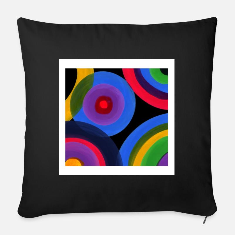 Kreisfarbene Symphonie - Sofakissen mit Füllung 45 x 45 cm - Schwarz