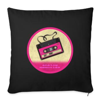analog_memories - Sofa pillow with filling 45cm x 45cm - black - Front