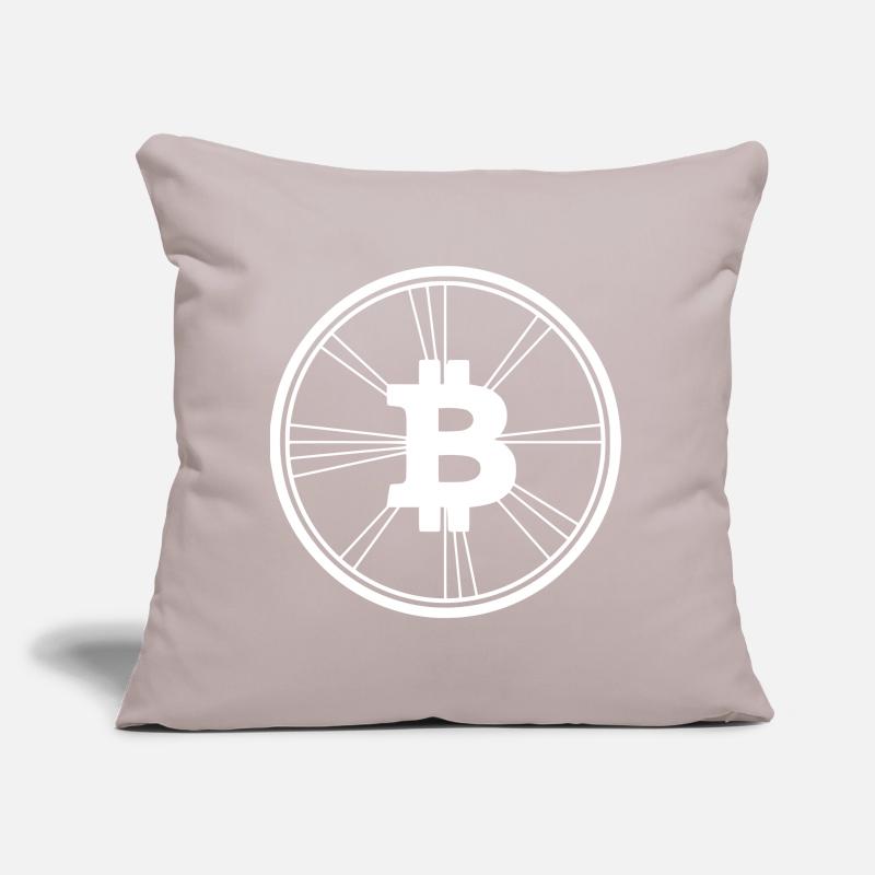 Bitcoin Logo Modern Wireframe Crypto Sofa pillow with filling 45cm x 45cm
