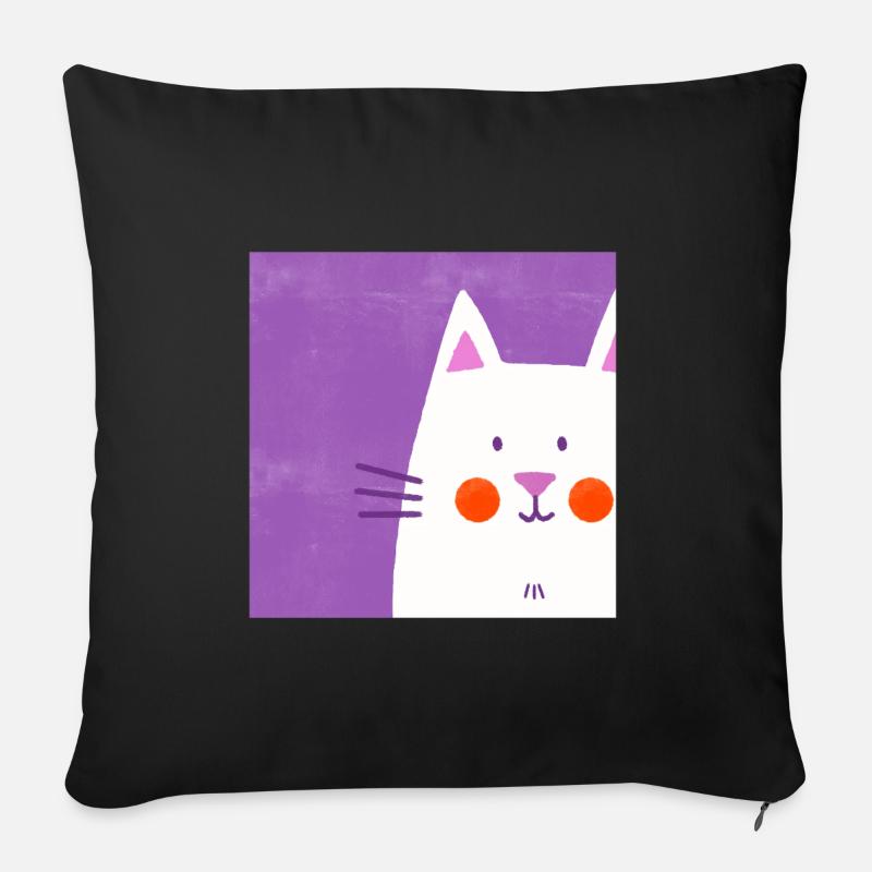 Katzenfreund - Sofakissen mit Füllung 45 x 45 cm - Schwarz