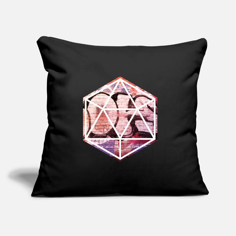 Geometric Graffiti Prism Over Brick Wall Sofa pillow with filling 45cm x 45cm