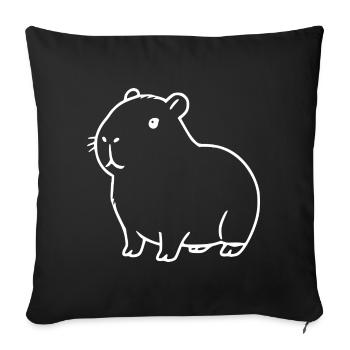 Capybara capybara white - Sofa pillow with filling 45cm x 45cm - black - Front