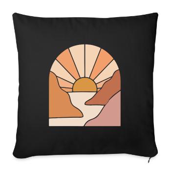 Sentier du canyon éclairé par le soleil - Coussin et housse de 45 x 45 cm - noir - Devant