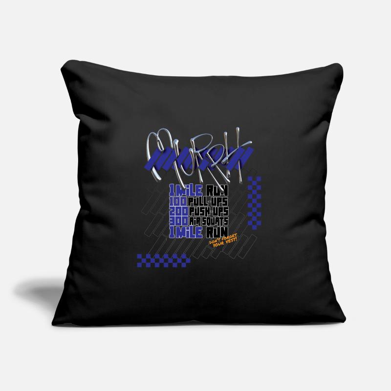 Graphisme de la version sombre de Murph Hero WOD Cross Training Coussin et housse de 45 x 45 cm