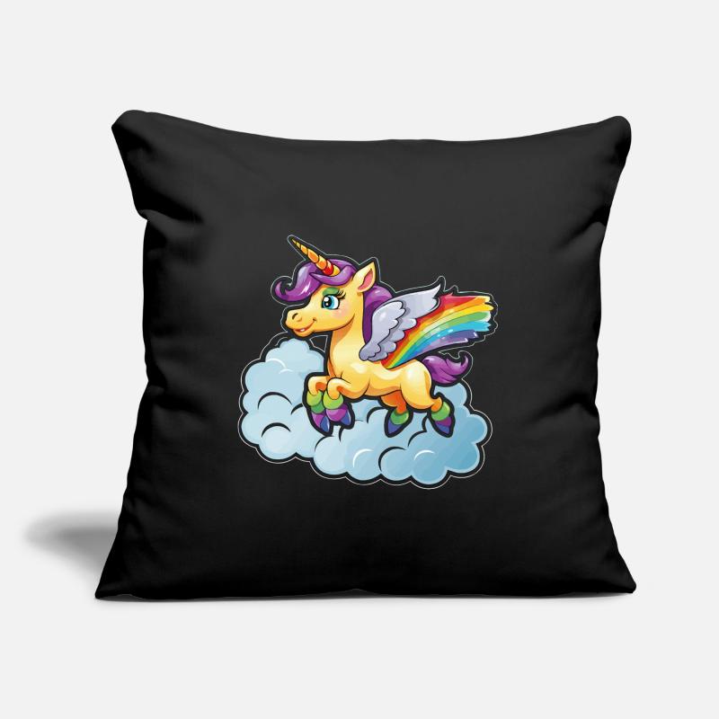 Rainbow Unicorn on Cloud Sofa pillow with filling 45cm x 45cm
