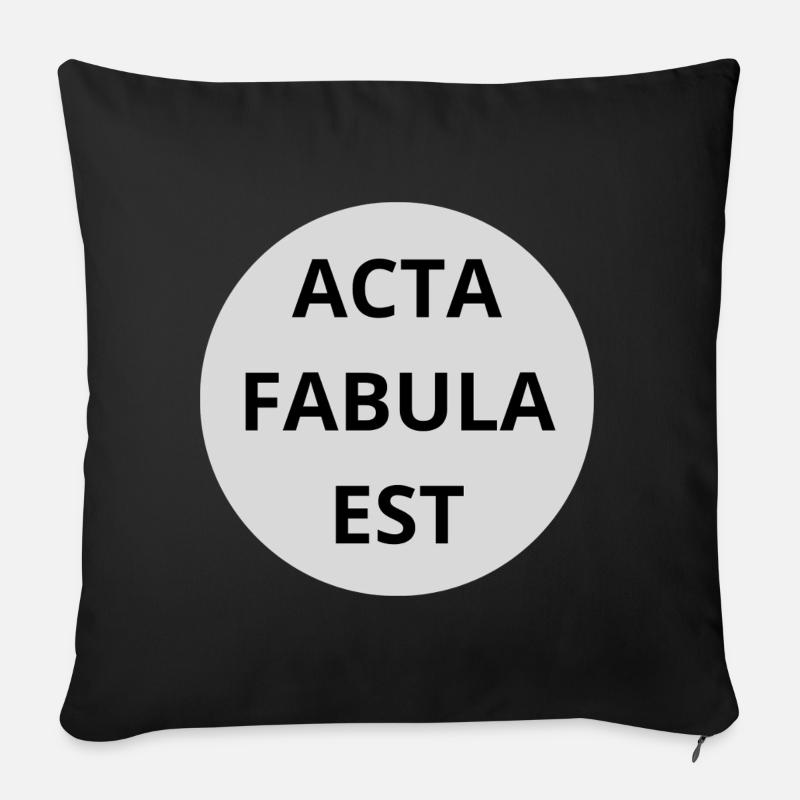 Acta Fabula Est - Coussin et housse de 45 x 45 cm - noir