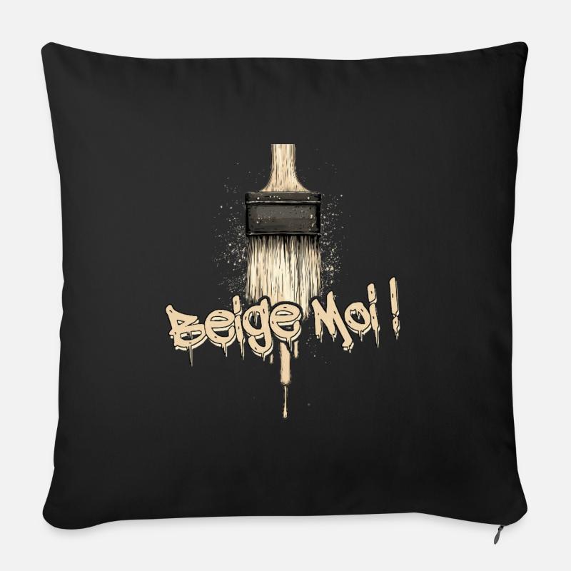BEIGE-ME! (Liebe, Malerei) - Sofakissen mit Füllung 45 x 45 cm - Schwarz