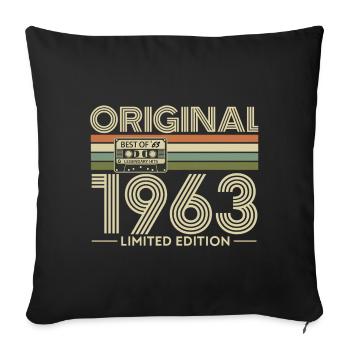 Original 1963 Limited Edition Vintage - Sofa pillow with filling 45cm x 45cm - black - Front
