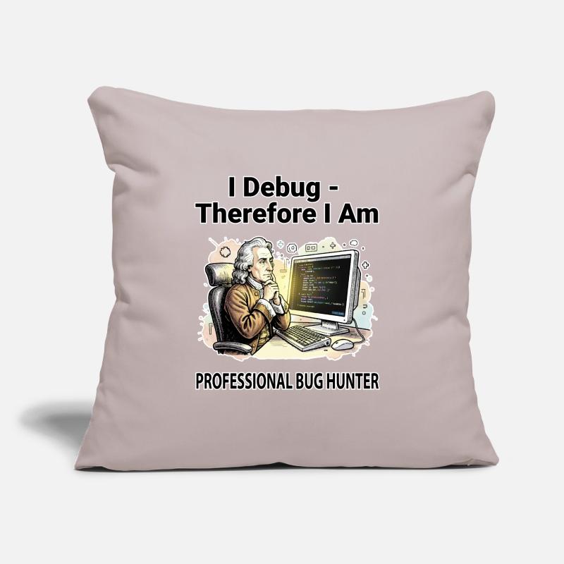 Ich debugge daher bin ich: Pro Bug Hunter – dunkler BG Sofakissen mit Füllung 45 x 45 cm