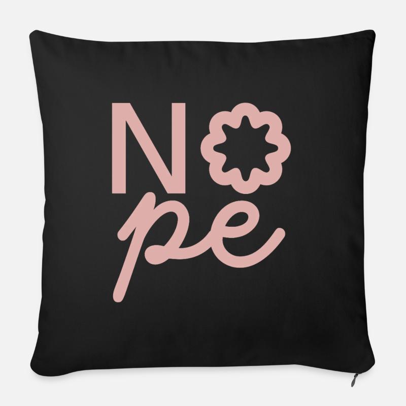 Nope Blume Rosa - Sofakissen mit Füllung 45 x 45 cm - Schwarz