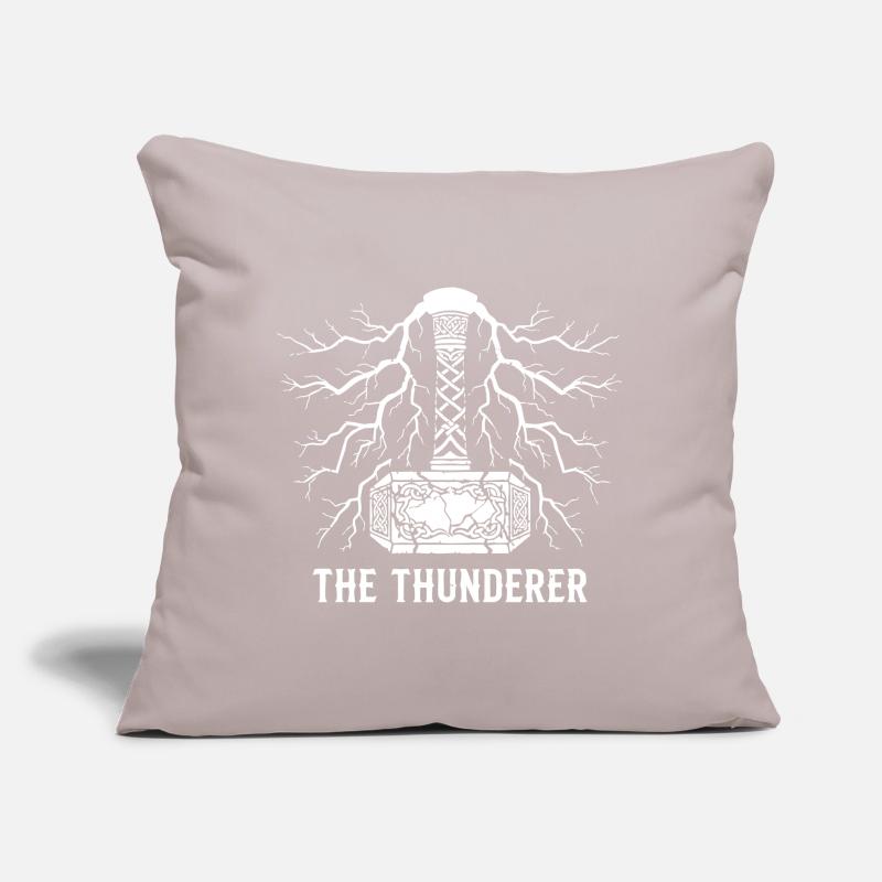 Der Donnerer Thors Hammer Mjölnir Blitz Sofakissen mit Füllung 45 x 45 cm