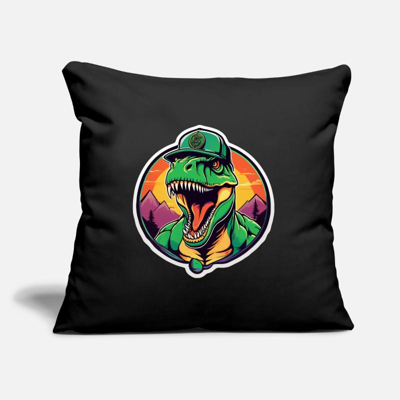 T-Rex Retro Sunset Cap Sofakissen mit Füllung 45 x 45 cm
