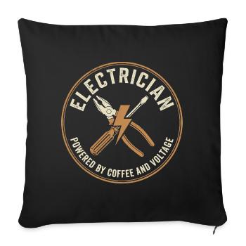 Electrician Coffee Voltage - Sofa pillow with filling 45cm x 45cm - black - Front