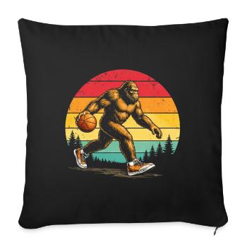 Bigfoot Sasquatch Big Foot Basketball - Sofa pillow with filling 45cm x 45cm - black - Front