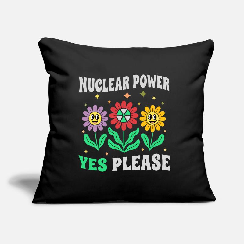 Atomkraft Ja Bitte mit Blumen retro Sofakissen mit Füllung 45 x 45 cm