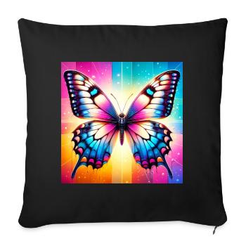 papillon - Coussin et housse de 45 x 45 cm - noir - Devant