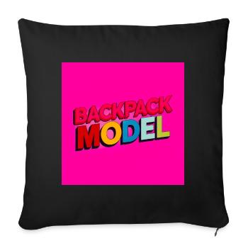Backpack Model Neon Text - Sofa pillow with filling 45cm x 45cm - black - Front