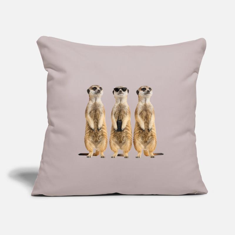Funny Erdmänchen Security Team Sofa pillow with filling 45cm x 45cm