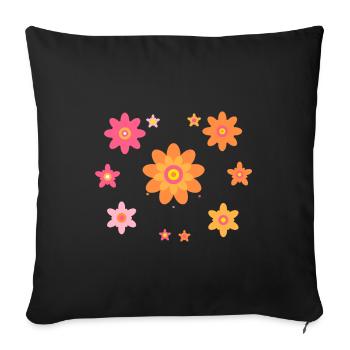 Colorful Flower Orbital Pattern - Sofa pillow with filling 45cm x 45cm - black - Front