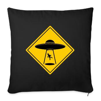 Vorsicht UFO - Sofakissen mit Füllung 45 x 45 cm - Schwarz - Vorne
