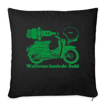 Simson Schwalbe KR51 Waffenschmiede - Sofakissen mit Füllung 45 x 45 cm - Schwarz - Vorne
