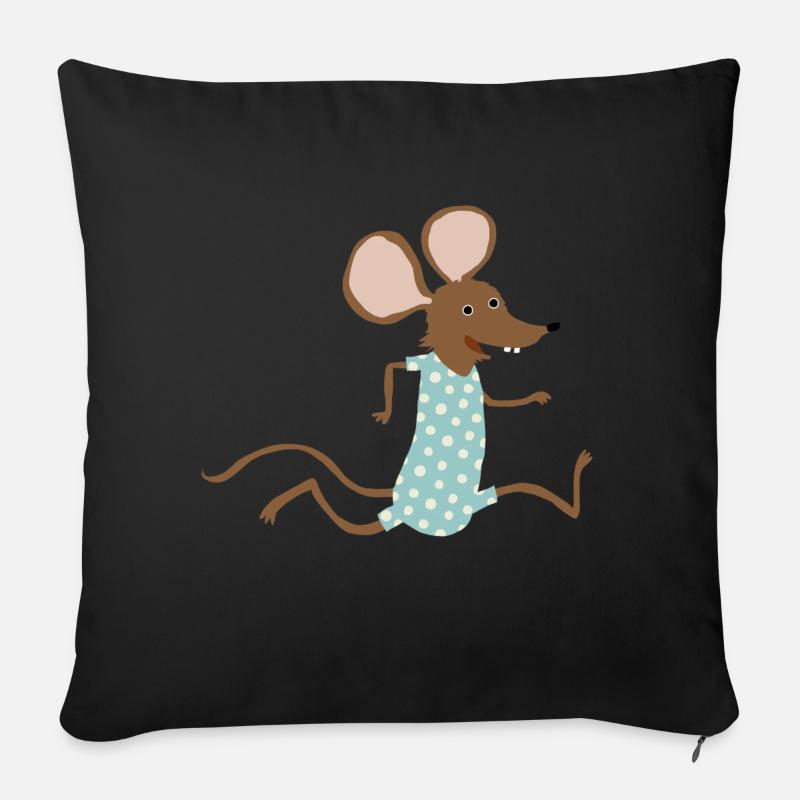 Maus geht baden - Sofakissen mit Füllung 45 x 45 cm - Schwarz