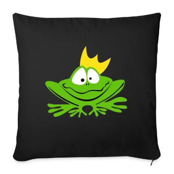 FroschKoenig - Sofakissen mit Füllung 45 x 45 cm - Schwarz - Vorne